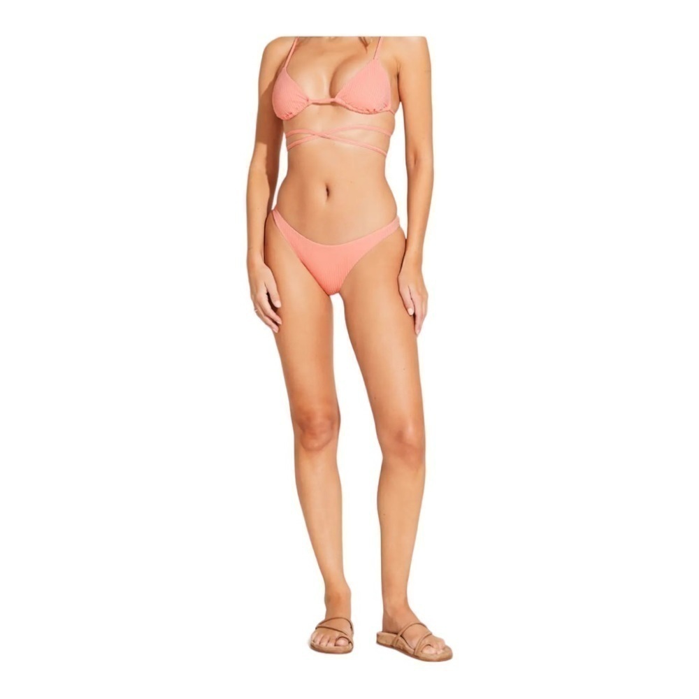 Vitamin A California High Leg Ribbed Bikini Bottom NWOT